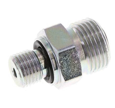UN 13/16''-16 x G 1/4'' Acero cincado Espiga doble ORFS 630 Barra - Hidráulica