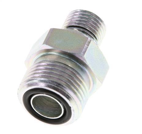 UN 13/16''-16 x G 1/4'' Acero cincado Espiga doble ORFS 630 Barra - Hidráulica