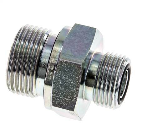 UN 13/16''-16 x G 3/4'' Acero zincado Espiga doble ORFS 400 Bar - Hidráulico