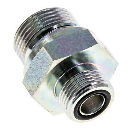 UN 13/16''-16 x G 3/4'' Acero zincado Espiga doble ORFS 400 Bar - Hidráulico