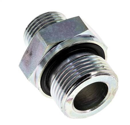 UN 13/16''-16 x G 3/4'' Acero zincado Espiga doble ORFS 400 Bar - Hidráulico