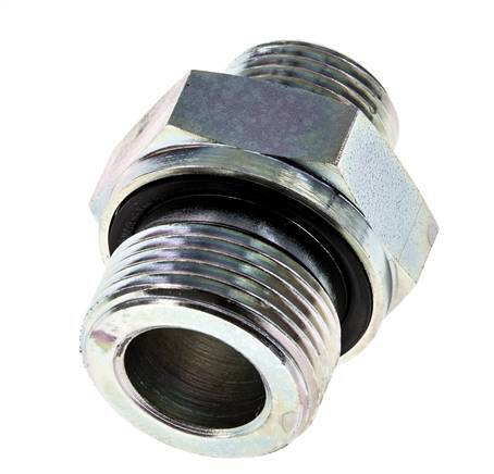UN 13/16''-16 x G 3/4'' Acero zincado Espiga doble ORFS 400 Bar - Hidráulico