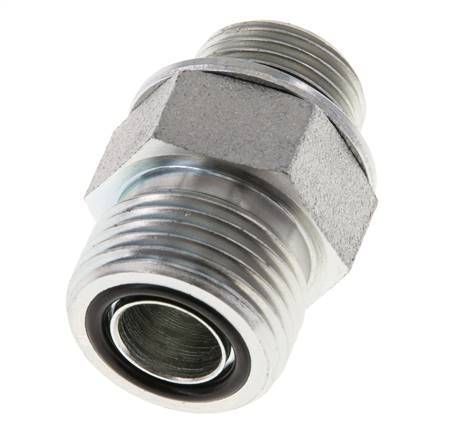 UN 13/16''-16 x G 3/8'' Acero cincado Espiga doble ORFS 630 Barra - Hidráulica