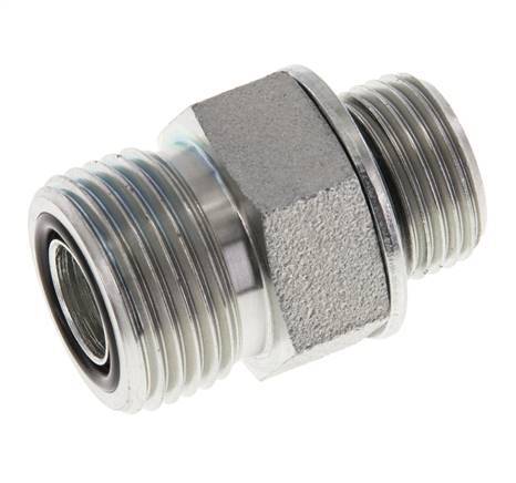 UN 13/16''-16 x G 3/8'' Acero cincado Espiga doble ORFS 630 Barra - Hidráulica