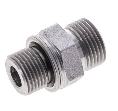 UN 13/16''-16 x M18x1.5 Acero zincado Doble Racor ORFS 630 Barra - Hidráulica