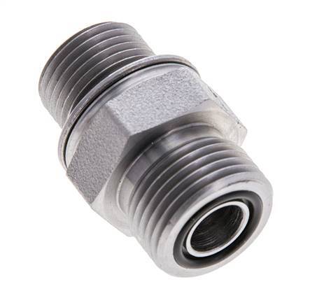 UN 13/16''-16 x M18x1.5 Acero zincado Doble Racor ORFS 630 Barra - Hidráulica