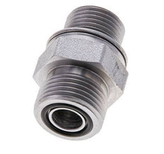 UN 13/16''-16 x M18x1.5 Acero zincado Doble Racor ORFS 630 Barra - Hidráulica