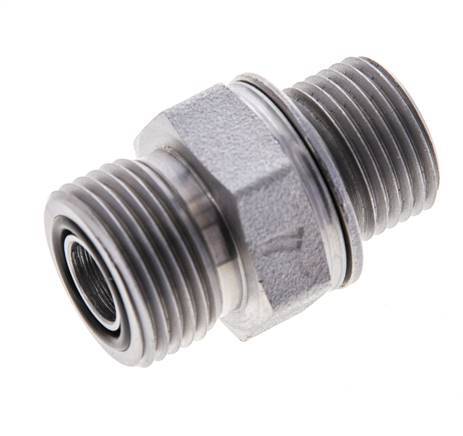 UN 13/16''-16 x M18x1.5 Acero zincado Doble Racor ORFS 630 Barra - Hidráulica