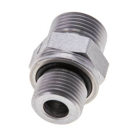 UN 13/16''-16 x M18x1.5 Acero zincado Doble Racor ORFS 630 Barra - Hidráulica