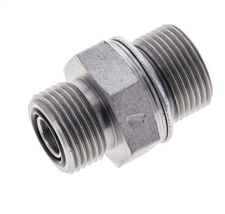 UN 13/16''-16 x M22x1.5 Acero zincado Espiga doble ORFS 630 Barra - Hidráulica