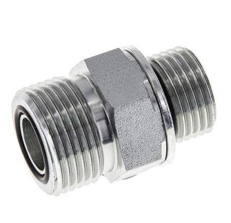 Espiga doble de acero galvanizado UNS 1''-14 x G 1/2'' ORFS 400 Bar - Hidráulica