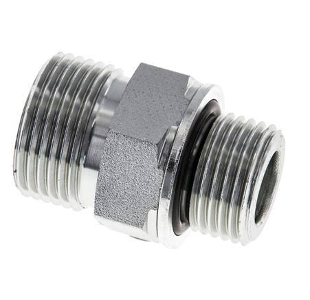 Espiga doble de acero galvanizado UNS 1''-14 x G 1/2'' ORFS 400 Bar - Hidráulica