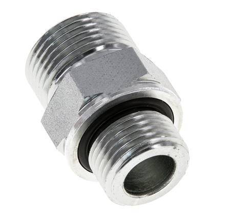 Espiga doble de acero galvanizado UNS 1''-14 x G 1/2'' ORFS 400 Bar - Hidráulica