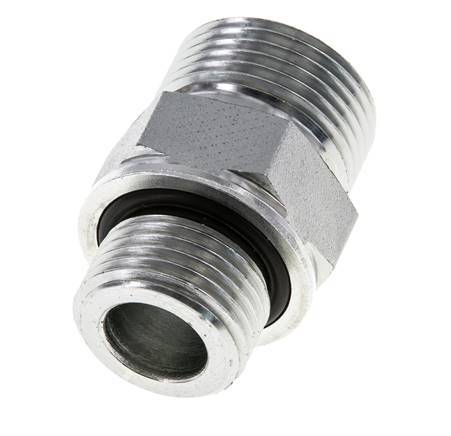 Espiga doble de acero galvanizado UNS 1''-14 x G 1/2'' ORFS 400 Bar - Hidráulica