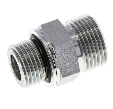 Espiga doble de acero galvanizado UNS 1''-14 x G 1/2'' ORFS 400 Bar - Hidráulica