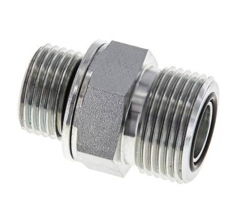 Espiga doble de acero galvanizado UNS 1''-14 x G 1/2'' ORFS 400 Bar - Hidráulica