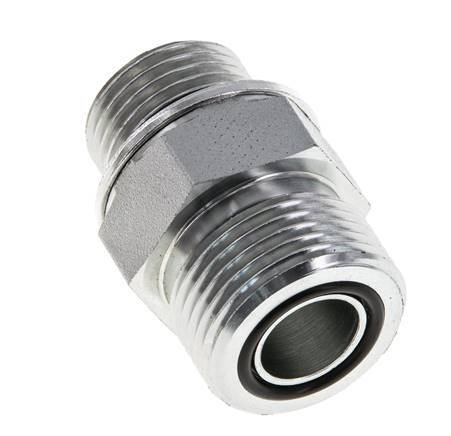 Espiga doble de acero galvanizado UNS 1''-14 x G 1/2'' ORFS 400 Bar - Hidráulica