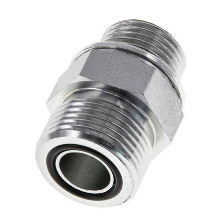 Espiga doble de acero galvanizado UNS 1''-14 x G 1/2'' ORFS 400 Bar - Hidráulica