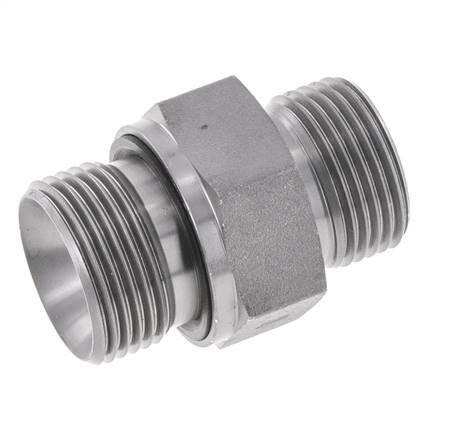 Espiga doble de acero galvanizado UNS 1''-14 x G 3/4'' ORFS 400 Bar - Hidráulica