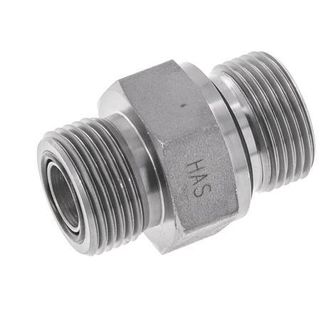 Espiga doble de acero galvanizado UNS 1''-14 x G 3/4'' ORFS 400 Bar - Hidráulica