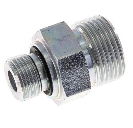 Espiga doble de acero galvanizado UNS 1''-14 x G 3/8'' ORFS 400 Bar - Hidráulica