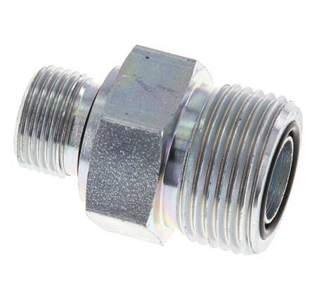 Espiga doble de acero galvanizado UNS 1''-14 x G 3/8'' ORFS 400 Bar - Hidráulica