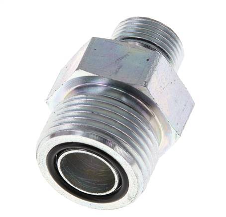 Espiga doble de acero galvanizado UNS 1''-14 x G 3/8'' ORFS 400 Bar - Hidráulica