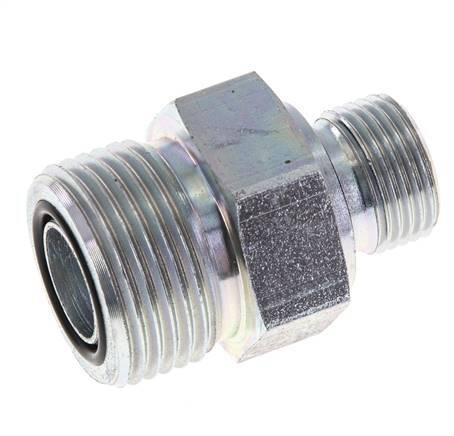 Espiga doble de acero galvanizado UNS 1''-14 x G 3/8'' ORFS 400 Bar - Hidráulica