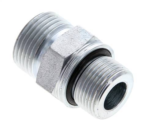 UNS 1''-14 x M22x1,5 Acero zincado Espiga doble ORFS 400 Bar - Hidráulico