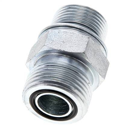 UNS 1''-14 x M22x1,5 Acero zincado Espiga doble ORFS 400 Bar - Hidráulico