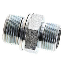 UNS 1''-14 x M27x2 Acero zincado Espiga doble ORFS 400 Barra - Hidráulica