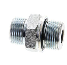 UNS 1''-14 x M27x2 Acero zincado Espiga doble ORFS 400 Barra - Hidráulica