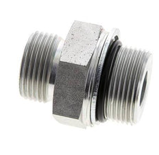 UN 1-3/16''-12 x M33x2 Acero zincado Espiga doble ORFS 400 Bar - Hidráulico
