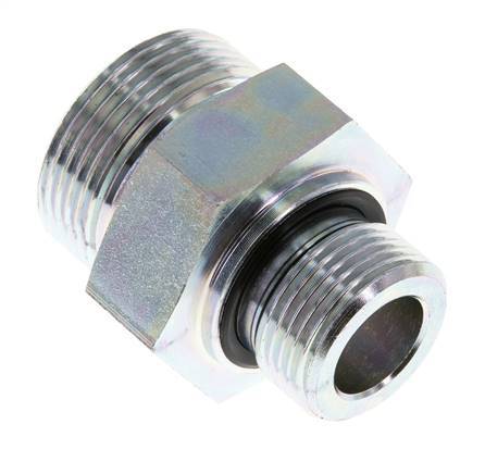 UN 1-7/16''-12 x G 3/4'' Acero zincado Espiga doble ORFS 400 Bar - Hidráulico