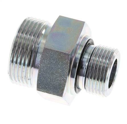 UN 1-7/16''-12 x G 3/4'' Acero zincado Espiga doble ORFS 400 Bar - Hidráulico