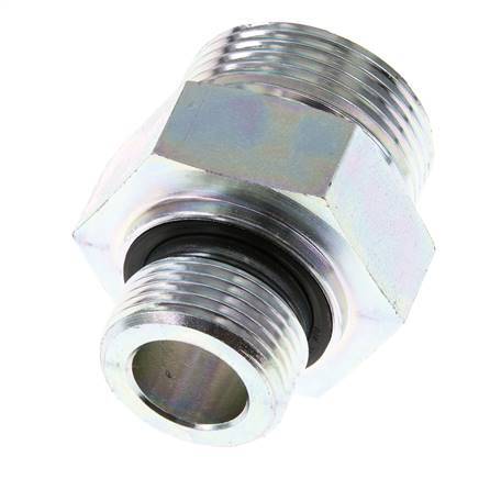 UN 1-7/16''-12 x G 3/4'' Acero zincado Espiga doble ORFS 400 Bar - Hidráulico