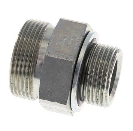 UN 1-11/16''-12 x G 1'' Acero cincado Espiga doble ORFS 250 Bar - Hidráulico