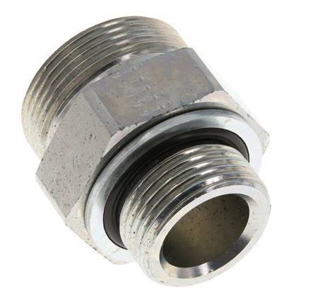 UN 1-11/16''-12 x G 1'' Acero cincado Espiga doble ORFS 250 Bar - Hidráulico