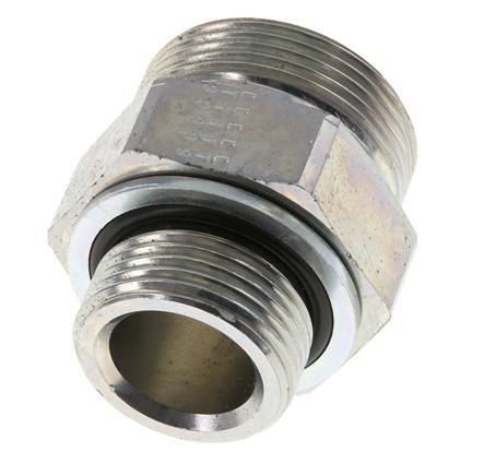 UN 1-11/16''-12 x G 1'' Acero cincado Espiga doble ORFS 250 Bar - Hidráulico