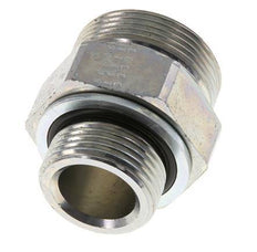 UN 1-11/16''-12 x G 1'' Acero cincado Espiga doble ORFS 250 Bar - Hidráulico