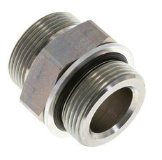 UN 1-11/16''-12 x G 1 1/4'' Acero cincado Espiga doble ORFS 250 Bar - Hidráulico