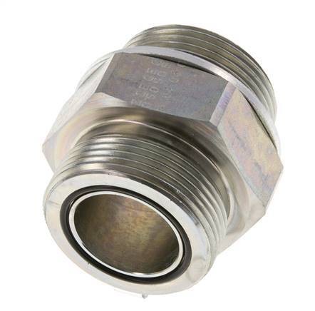 UN 1-11/16''-12 x G 1 1/4'' Acero cincado Espiga doble ORFS 250 Bar - Hidráulico