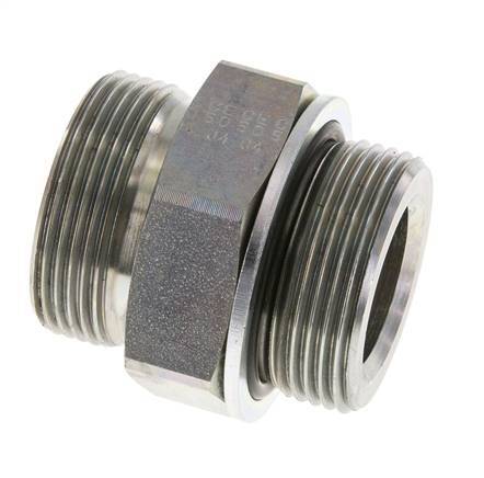 UN 1-11/16''-12 x G 1 1/4'' Acero cincado Espiga doble ORFS 250 Bar - Hidráulico