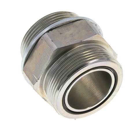 UN 2''-12 x G 1 1/2'' Acero cincado Espiga doble ORFS 250 Bar - Hidráulico