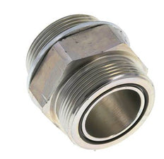 UN 2''-12 x G 1 1/2'' Acero cincado Espiga doble ORFS 250 Bar - Hidráulico