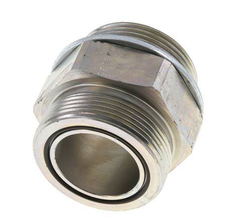 UN 2''-12 x G 1 1/2'' Acero cincado Espiga doble ORFS 250 Bar - Hidráulico