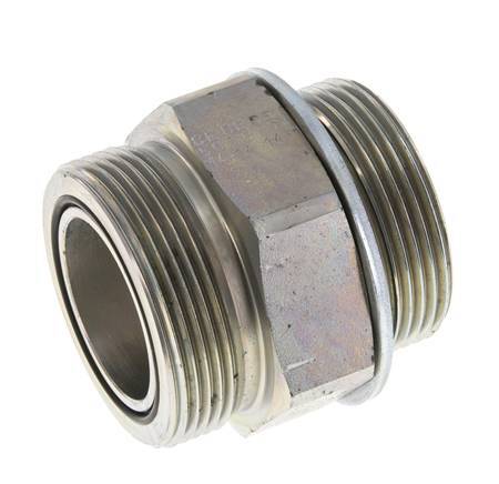 UN 2''-12 x G 1 1/2'' Acero cincado Espiga doble ORFS 250 Bar - Hidráulico