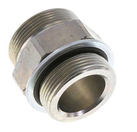 UN 2''-12 x G 1 1/2'' Acero cincado Espiga doble ORFS 250 Bar - Hidráulico