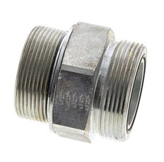 UN 2''-12 x M48x2 Acero zincado Espiga doble ORFS 250 Bar - Hidráulico
