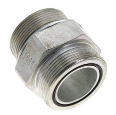 UN 2''-12 x M48x2 Acero zincado Espiga doble ORFS 250 Bar - Hidráulico